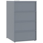 vidaXL Depozitare coș gunoi cu roți 3 coșuri gri 207x79x117 cm oțel vidaXL Depozitare coș gunoi cu roți 3 coșuri gri 207x79x117 cm oțel