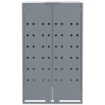 vidaXL Depozitare coș gunoi cu roți 6 coșuri gri 414x79x117 cm oțel vidaXL Depozitare coș gunoi cu roți 6 coșuri gri 414x79x117 cm oțel