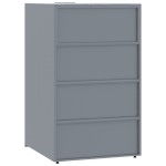 vidaXL Depozitare coș gunoi cu roți 6 coșuri gri 414x79x117 cm oțel vidaXL Depozitare coș gunoi cu roți 6 coșuri gri 414x79x117 cm oțel