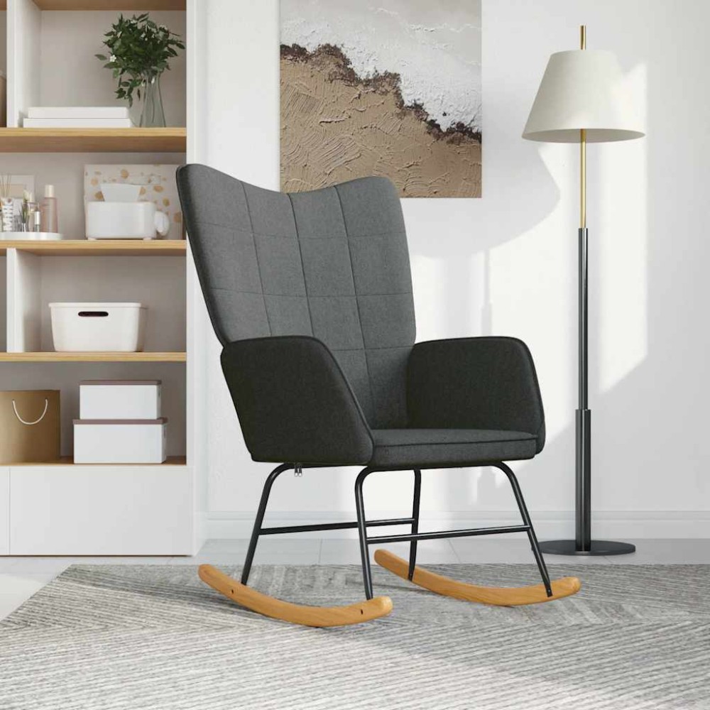 vidaXL Scaun balansoar, gri închis, material textil