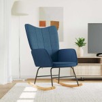 vidaXL Scaun balansoar, albastru, material textil vidaXL Scaun balansoar, albastru, material textil