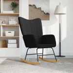 vidaXL Scaun balansoar, negru, material textil vidaXL Scaun balansoar, negru, material textil