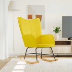 vidaXL Scaun balansoar, galben muștar, material textil vidaXL Scaun balansoar, galben muștar, material textil