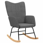 vidaXL Scaun balansoar cu taburet, gri închis, textil vidaXL Scaun balansoar cu taburet, gri închis, textil