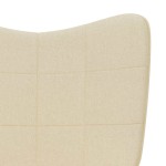 vidaXL Scaun balansoar cu taburet, crem, textil vidaXL Scaun balansoar cu taburet, crem, textil