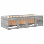 vidaXL Pat de zi cu sertare fără saltea, gri sonoma, 100x200 cm