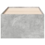 vidaXL Pat de zi cu sertare fără saltea, gri beton, 90x200 cm