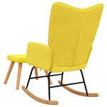 vidaXL Scaun balansoar cu taburet, galben muștar, textil vidaXL Scaun balansoar cu taburet, galben muștar, textil