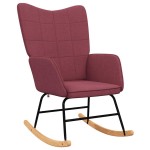 vidaXL Scaun balansoar cu taburet, roșu vin, textil