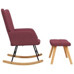 vidaXL Scaun balansoar cu taburet, roșu vin, textil