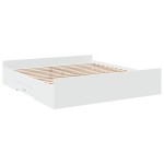 vidaXL Cadru de pat cu sertare alb 200x200 cm lemn prelucrat