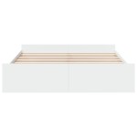 vidaXL Cadru de pat cu sertare alb 200x200 cm lemn prelucrat