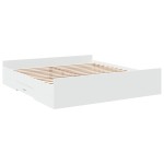 vidaXL Cadru de pat cu sertare alb 200x200 cm lemn prelucrat