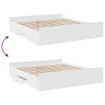 vidaXL Cadru de pat cu sertare alb 200x200 cm lemn prelucrat