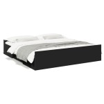 vidaXL Cadru de pat cu sertare negru 200x200 cm lemn prelucrat