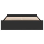 vidaXL Cadru de pat cu sertare negru 200x200 cm lemn prelucrat