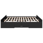 vidaXL Cadru de pat cu sertare negru 200x200 cm lemn prelucrat