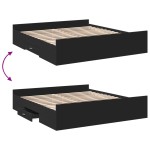 vidaXL Cadru de pat cu sertare negru 200x200 cm lemn prelucrat