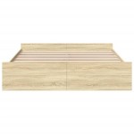 vidaXL Cadru de pat cu sertare stejar sonoma 200x200 cm lemn prelucrat