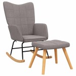 vidaXL Scaun balansoar cu taburet, gri taupe, textil vidaXL Scaun balansoar cu taburet, gri taupe, textil