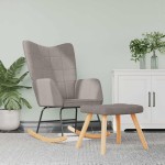 vidaXL Scaun balansoar cu taburet, gri taupe, textil vidaXL Scaun balansoar cu taburet, gri taupe, textil