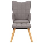 vidaXL Scaun balansoar cu taburet, gri taupe, textil vidaXL Scaun balansoar cu taburet, gri taupe, textil