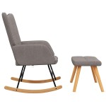 vidaXL Scaun balansoar cu taburet, gri taupe, textil vidaXL Scaun balansoar cu taburet, gri taupe, textil