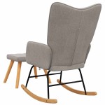vidaXL Scaun balansoar cu taburet, gri taupe, textil vidaXL Scaun balansoar cu taburet, gri taupe, textil