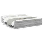 vidaXL Cadru de pat cu sertare gri sonoma 200x200 cm lemn prelucrat