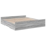vidaXL Cadru de pat cu sertare gri sonoma 200x200 cm lemn prelucrat