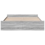 vidaXL Cadru de pat cu sertare gri sonoma 200x200 cm lemn prelucrat