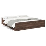vidaXL Cadru de pat cu sertare stejar maro 200x200 cm lemn prelucrat