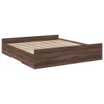 vidaXL Cadru de pat cu sertare stejar maro 200x200 cm lemn prelucrat