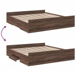 vidaXL Cadru de pat cu sertare stejar maro 200x200 cm lemn prelucrat