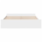 vidaXL Cadru de pat cu sertare, alb, 180x200 cm, lemn prelucrat vidaXL Cadru de pat cu sertare, alb, 180x200 cm, lemn prelucrat