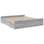 vidaXL Cadru de pat cu sertare gri sonoma 180x200 cm lemn prelucrat
