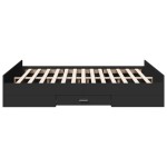 vidaXL Cadru de pat cu sertare, negru, 160x200 cm, lemn prelucrat