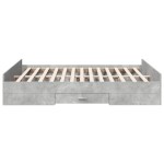 vidaXL Cadru de pat cu sertare, gri beton, 160x200 cm, lemn prelucrat vidaXL Cadru de pat cu sertare, gri beton, 160x200 cm, lemn prelucrat