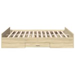 vidaXL Cadru de pat cu sertare stejar sonoma 150x200 cm lemn prelucrat