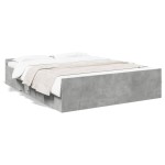 vidaXL Cadru de pat cu sertare, gri beton, 150x200 cm, lemn prelucrat vidaXL Cadru de pat cu sertare, gri beton, 150x200 cm, lemn prelucrat