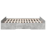 vidaXL Cadru de pat cu sertare, gri beton, 150x200 cm, lemn prelucrat vidaXL Cadru de pat cu sertare, gri beton, 150x200 cm, lemn prelucrat