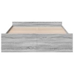 vidaXL Cadru de pat cu sertare gri sonoma 150x200 cm lemn prelucrat