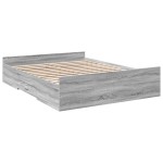 vidaXL Cadru de pat cu sertare gri sonoma 140x200 cm lemn prelucrat