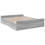 vidaXL Cadru de pat cu sertare gri sonoma 140x200 cm lemn prelucrat