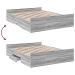 vidaXL Cadru de pat cu sertare gri sonoma 140x200 cm lemn prelucrat