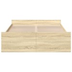 vidaXL Cadru de pat cu sertare stejar sonoma 120x200 cm lemn prelucrat vidaXL Cadru de pat cu sertare stejar sonoma 120x200 cm lemn prelucrat
