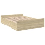 vidaXL Cadru de pat cu sertare stejar sonoma 120x200 cm lemn prelucrat vidaXL Cadru de pat cu sertare stejar sonoma 120x200 cm lemn prelucrat