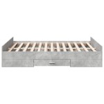 vidaXL Cadru de pat cu sertare, gri beton, 120x200 cm, lemn prelucrat vidaXL Cadru de pat cu sertare, gri beton, 120x200 cm, lemn prelucrat