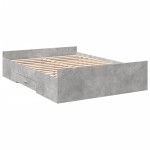 vidaXL Cadru de pat cu sertare, gri beton, 120x200 cm, lemn prelucrat vidaXL Cadru de pat cu sertare, gri beton, 120x200 cm, lemn prelucrat