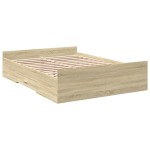 vidaXL Cadru de pat cu sertare stejar sonoma 140x190 cm lemn prelucrat